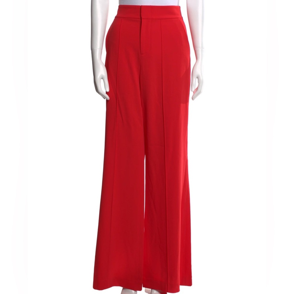 Pleated crepe wise leg pants